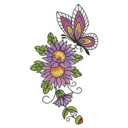 Butterfly On Flowers 05(Sm) machine embroidery designs