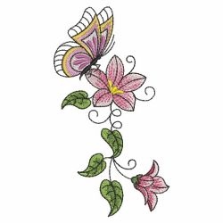 Butterfly On Flowers 09(Md) machine embroidery designs