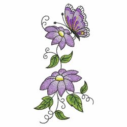 Butterfly On Flowers 10(Md) machine embroidery designs