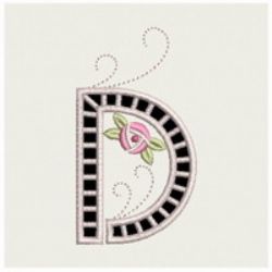 Cutwork Rose Monograms 04