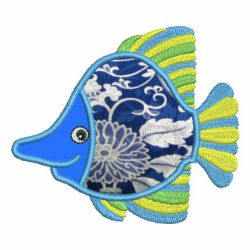 Applique Tropical Fish machine embroidery designs