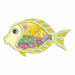 Applique Tropical Fish 09 machine embroidery designs