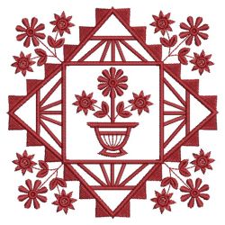 Redwork Jacobean Quilt 06(Md) machine embroidery designs