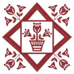 Redwork Jacobean Quilt 07(Md)