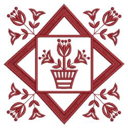 Redwork Jacobean Quilt 07(Md) machine embroidery designs