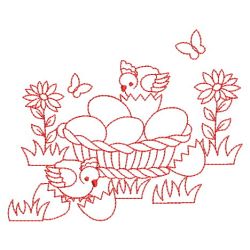 Redwork Chickens 05(Md) machine embroidery designs