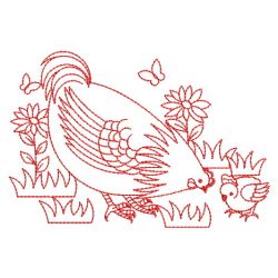 Redwork Chickens 07(Sm) machine embroidery designs