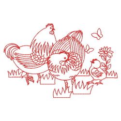 Redwork Chickens 08(Md) machine embroidery designs