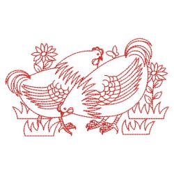 Redwork Chickens 09(Sm) machine embroidery designs