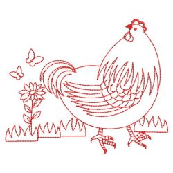 Redwork Chickens 10(Lg) machine embroidery designs