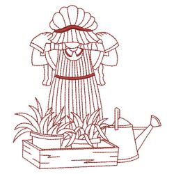 Redwork Garden Sunbonnets 02(Md) machine embroidery designs