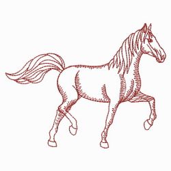 Redwork Horses 03(Lg) machine embroidery designs