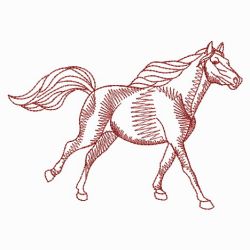 Redwork Horses 07(Sm) machine embroidery designs