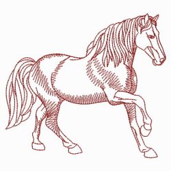 Redwork Horses 08(Md) machine embroidery designs