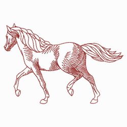 Redwork Horses 09(Sm) machine embroidery designs