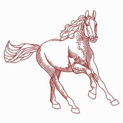 Redwork Horses 10(Md) machine embroidery designs