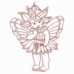 Redwork Flower Fairy 03(Sm)