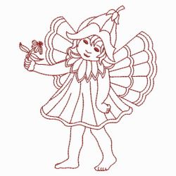 Redwork Flower Fairy 04(Sm)