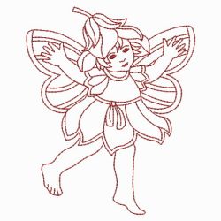 Redwork Flower Fairy 06(Md)
