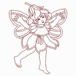 Redwork Flower Fairy 06(Md) machine embroidery designs