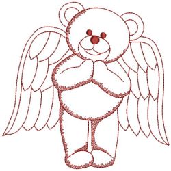 Redwork Angel Bears 02(Md) machine embroidery designs