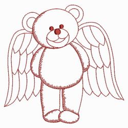 Redwork Angel Bears 04(Lg) machine embroidery designs