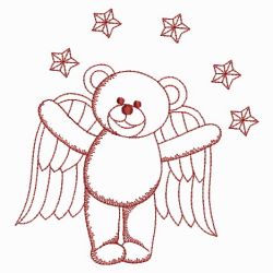 Redwork Angel Bears 05(Sm) machine embroidery designs