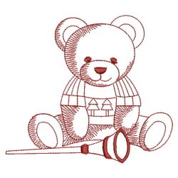Redwork Christmas Bears(Md) machine embroidery designs