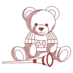 Redwork Christmas Bears 01(Lg) machine embroidery designs