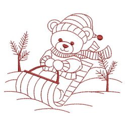 Redwork Christmas Bears 03(Md) machine embroidery designs