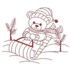 Redwork Christmas Bears 03(Lg) machine embroidery designs