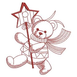 Redwork Christmas Bears 04(Md) machine embroidery designs