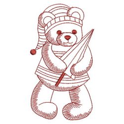 Redwork Christmas Bears 05(Md) machine embroidery designs
