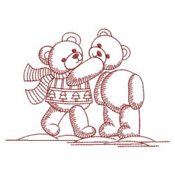 Redwork Christmas Bears 06(Lg) machine embroidery designs