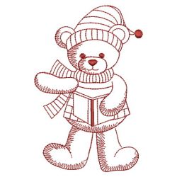 Redwork Christmas Bears 08(Md) machine embroidery designs