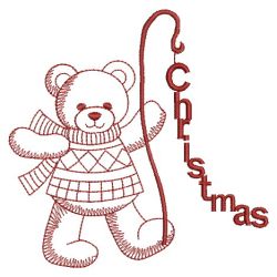 Redwork Christmas Bears 09(Sm) machine embroidery designs