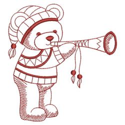 Redwork Christmas Bears 10(Lg) machine embroidery designs