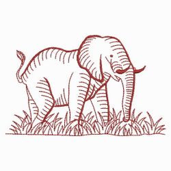 Redwork Elephants 01(Lg) machine embroidery designs