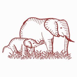 Redwork Elephants 03(Lg)