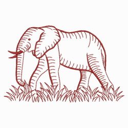 Redwork Elephants 04(Md) machine embroidery designs