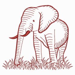 Redwork Elephants 05(Md) machine embroidery designs