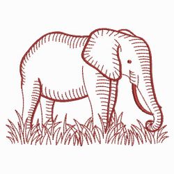 Redwork Elephants 07(Md) machine embroidery designs