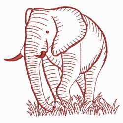 Redwork Elephants 08(Md) machine embroidery designs