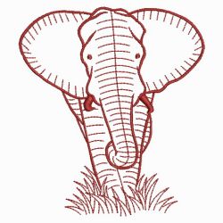 Redwork Elephants 09(Lg) machine embroidery designs