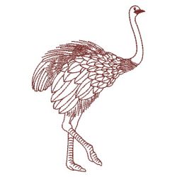 Redwork Ostrich(Lg) machine embroidery designs