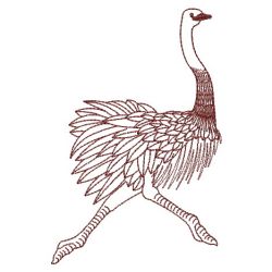 Redwork Ostrich 02(Md) machine embroidery designs