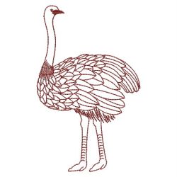 Redwork Ostrich 04(Sm) machine embroidery designs