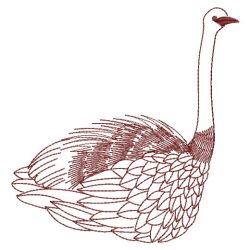 Redwork Ostrich 05(Sm) machine embroidery designs