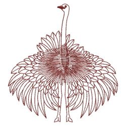 Redwork Ostrich 06(Md) machine embroidery designs