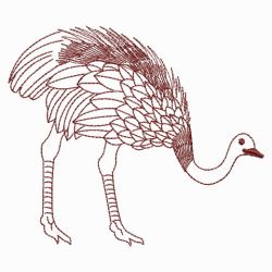 Redwork Ostrich 07(Lg) machine embroidery designs